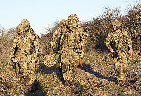 Queen's Colour Squadron on exercise at Salisbury Plain.