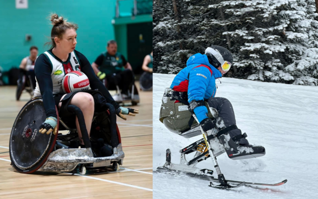 Stacey wheelchair basketball left and skiing right