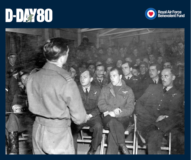 A final briefing erly in the morning of 6 June 1944 for Douglas Boston crews of 137 Wing at Hartford Bridge, Hampshire, before they depart on smoke-laying sorties off the French coast to shield the Allied invasion fleet from enemy shore defences.