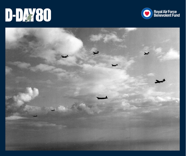 Operation MALLARD: Short Stirling IVs towing Airspeed Horsa troop-carrying gliders toward the French coast, shortly after 9pm on 6 June 1944. On board the Horsas were infantry of the 6th Airlanding Brigade, reinforcing the 6th Airborne Division in Normandy.