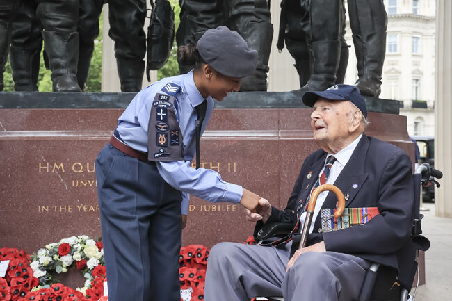 BCM service - cadet and George Dunn.jpg