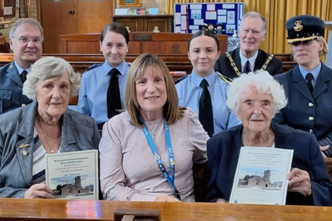 Ann Nikki and Kathleen with RAF attendees