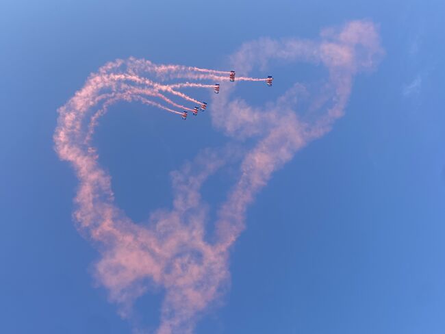 RAF Falcons parachute display team in air